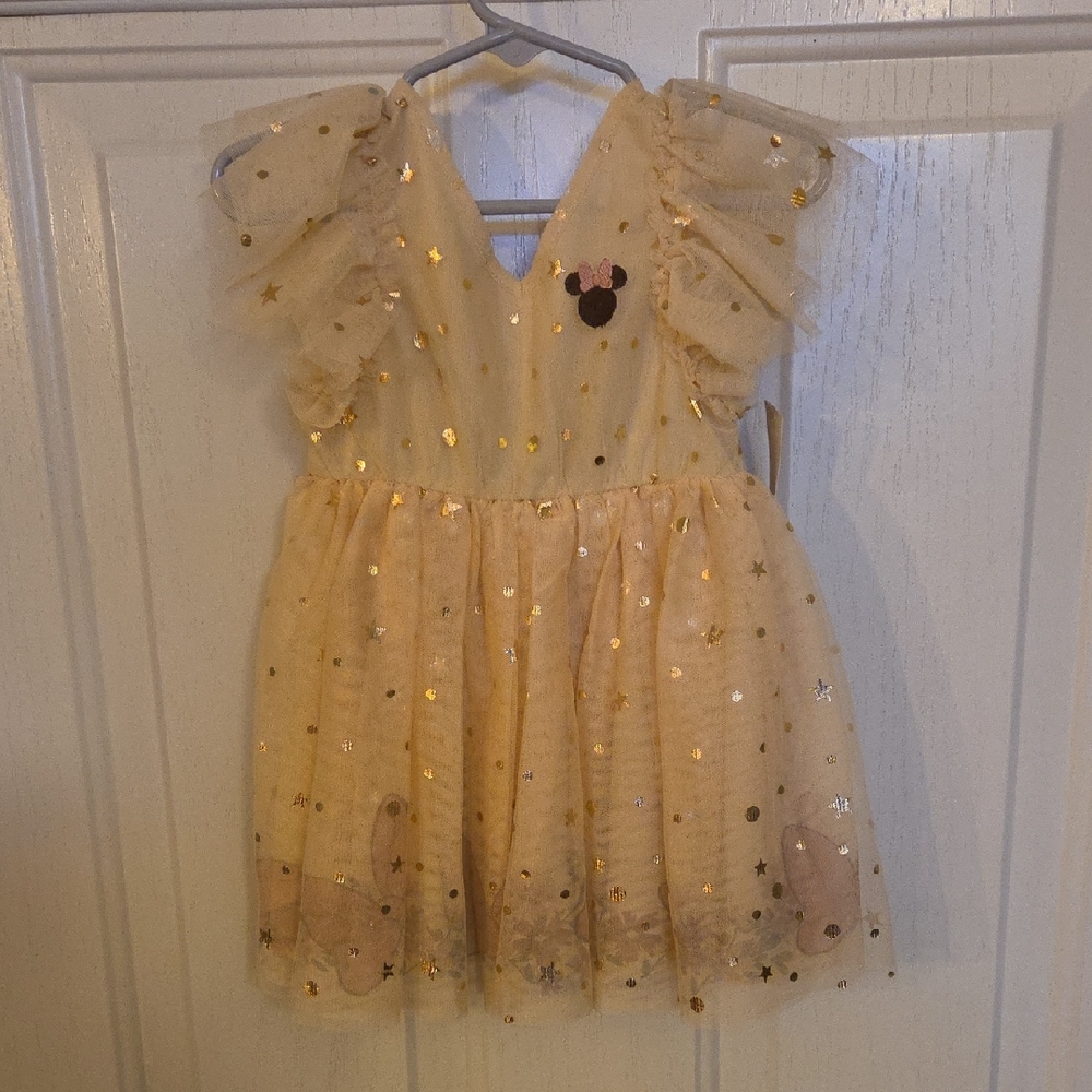 Disney Gold Minnie Starry Tulle Dress Size 18 months